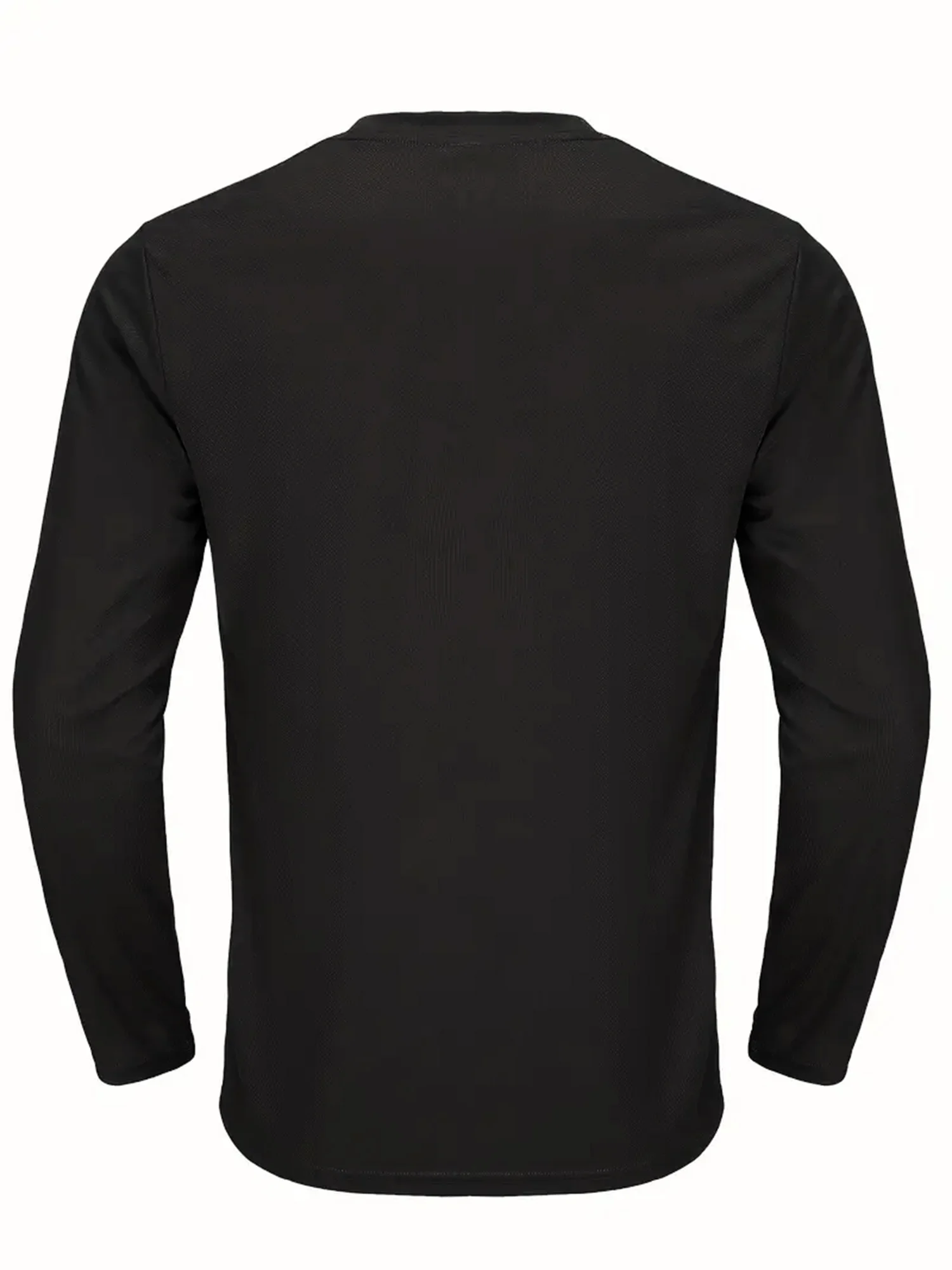 Sports Long-Sleeved Black 5-Piece Men's Round Neck Shirt Quick-Drying Top Fitness Sportswear Casual Outdoor Sportswear Body-Shap