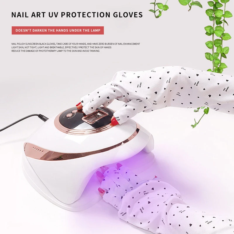Nail Art Glove UV Protection Glove Anti UV Radiation Protection Gloves Protecter For Nail Art Gel UV Led Lamp Tool Ladies Gloves