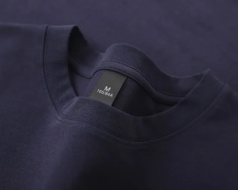 600g Cotton T-Shirts Men Short Sleeved Heavyweight Summer Round Neck Loose Breathable Shirt for Men Women Basic Tee