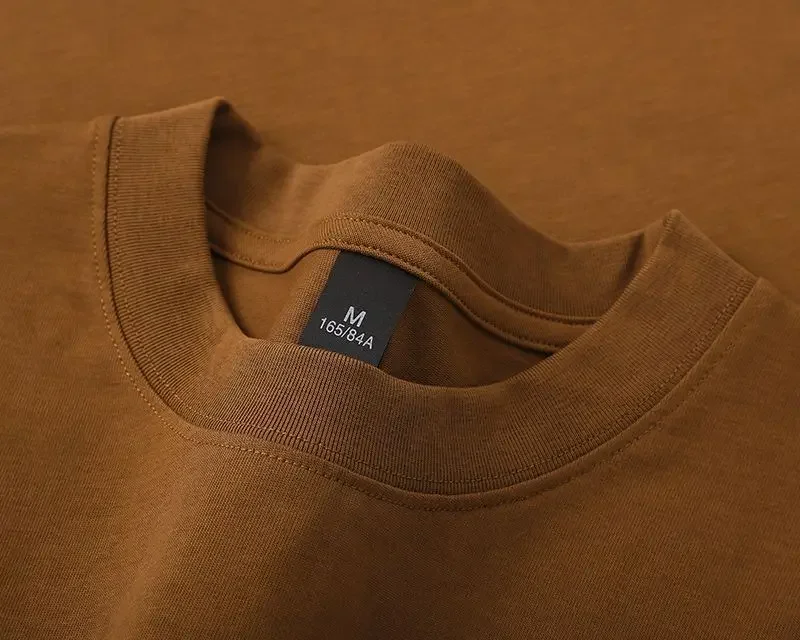 600g Cotton T-Shirts Men Short Sleeved Heavyweight Summer Round Neck Loose Breathable Shirt for Men Women Basic Tee