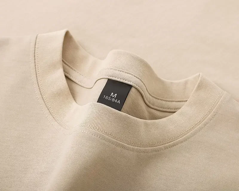 600g Cotton T-Shirts Men Short Sleeved Heavyweight Summer Round Neck Loose Breathable Shirt for Men Women Basic Tee