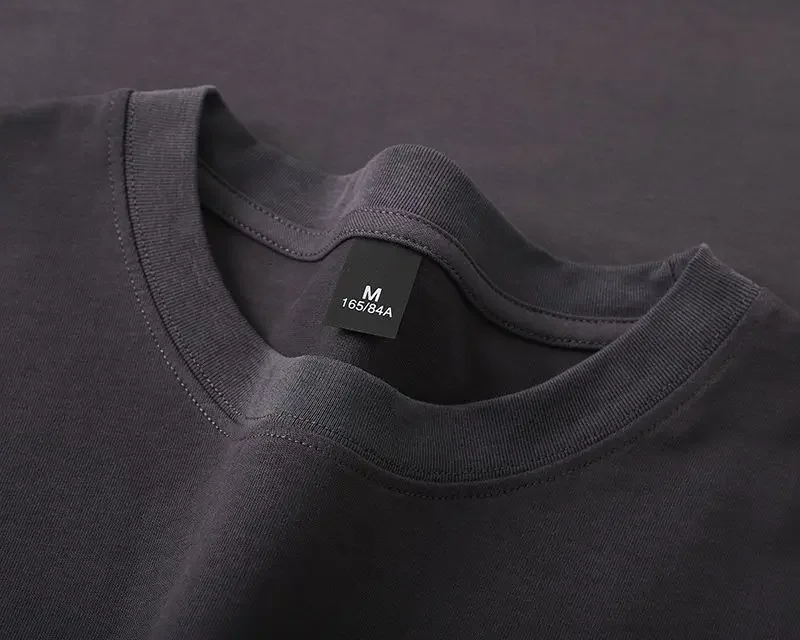 600g Cotton T-Shirts Men Short Sleeved Heavyweight Summer Round Neck Loose Breathable Shirt for Men Women Basic Tee
