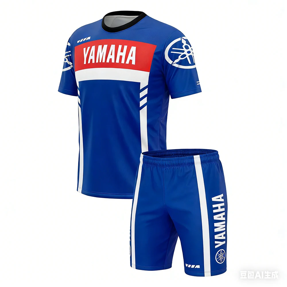 New Summer YAMAHA Men Women Motorcycle Riding T-shirt set Loose Breathable Quick Drying Off-Road Racing Suit Sports T-Shirt 