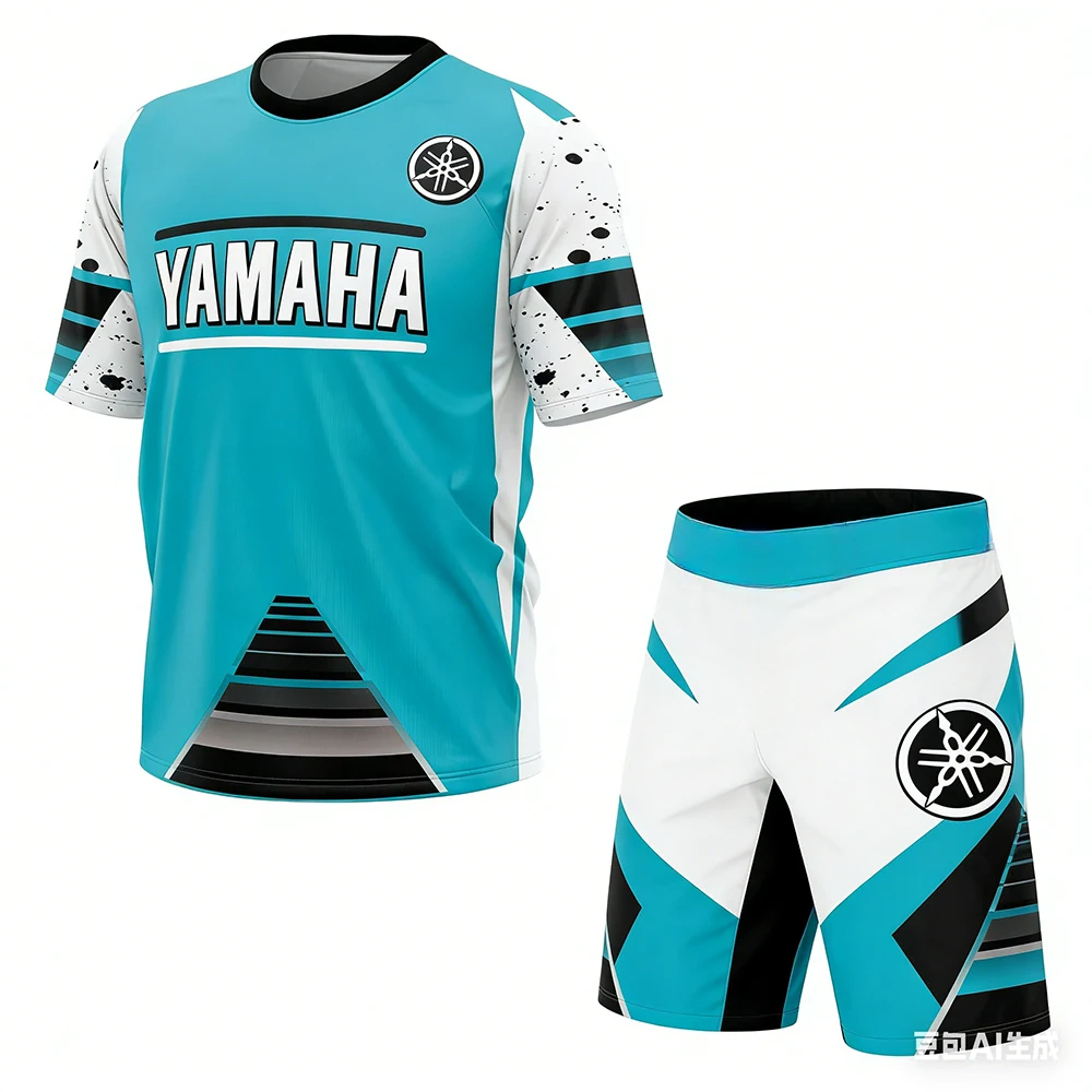 New Summer YAMAHA Men Women Motorcycle Riding T-shirt set Loose Breathable Quick Drying Off-Road Racing Suit Sports T-Shirt 