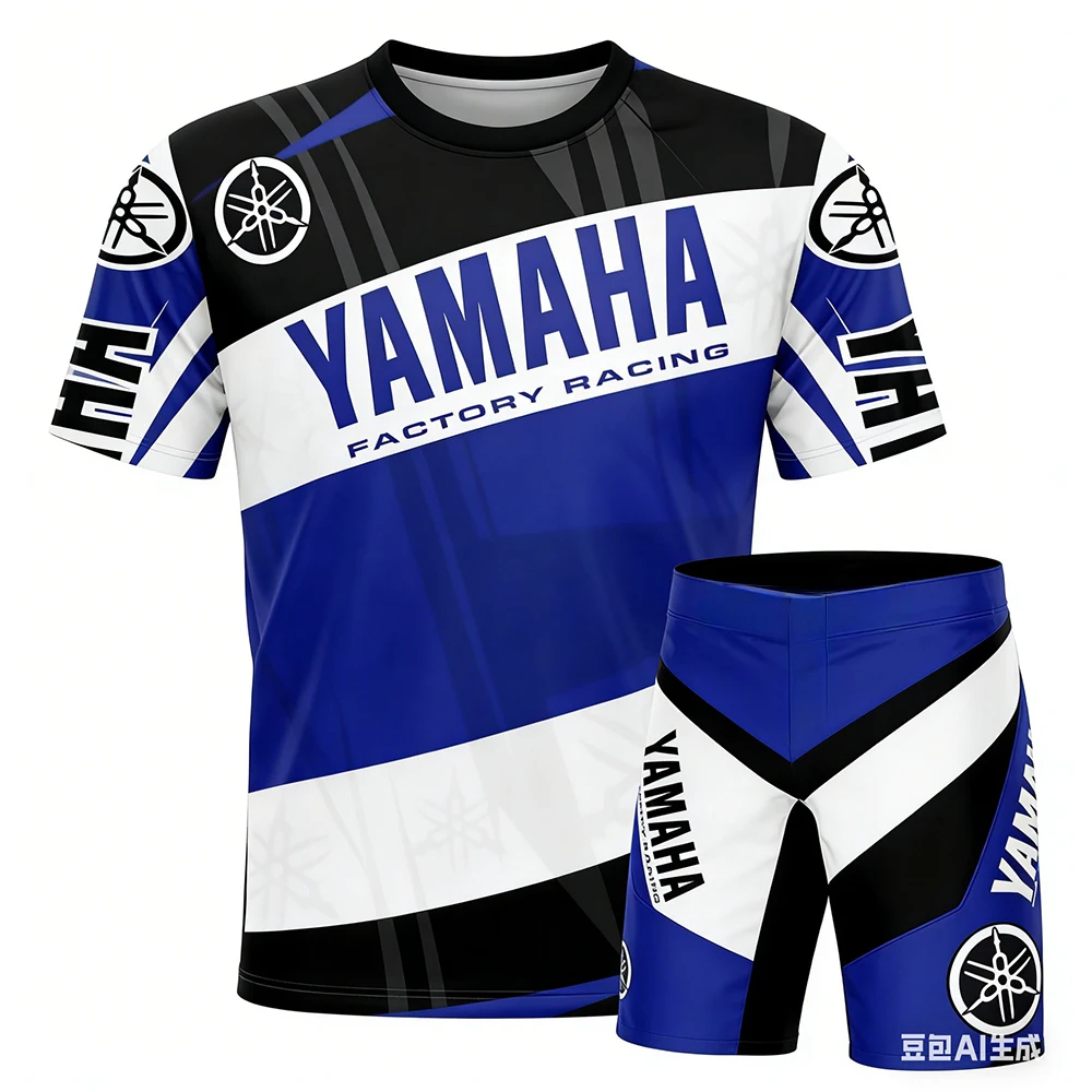 New Summer YAMAHA Men Women Motorcycle Riding T-shirt set Loose Breathable Quick Drying Off-Road Racing Suit Sports T-Shirt 