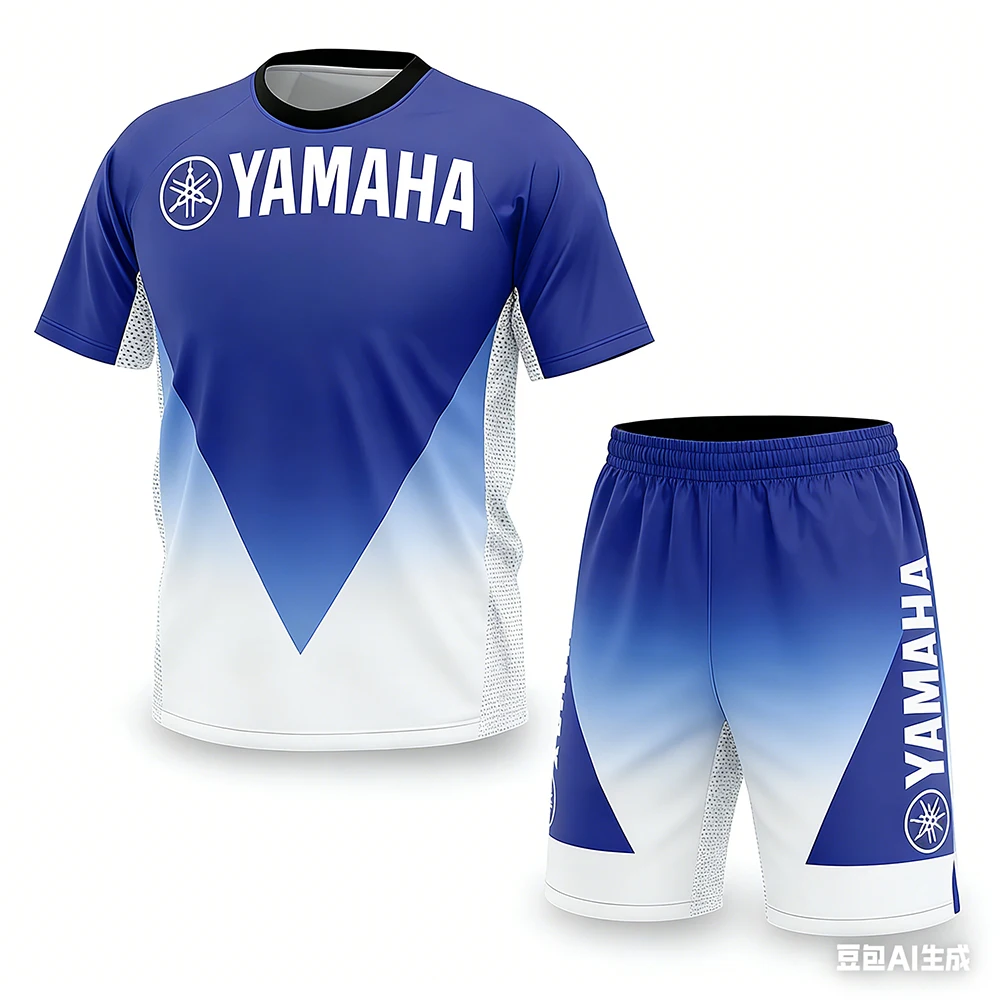 New Summer YAMAHA Men Women Motorcycle Riding T-shirt set Loose Breathable Quick Drying Off-Road Racing Suit Sports T-Shirt 