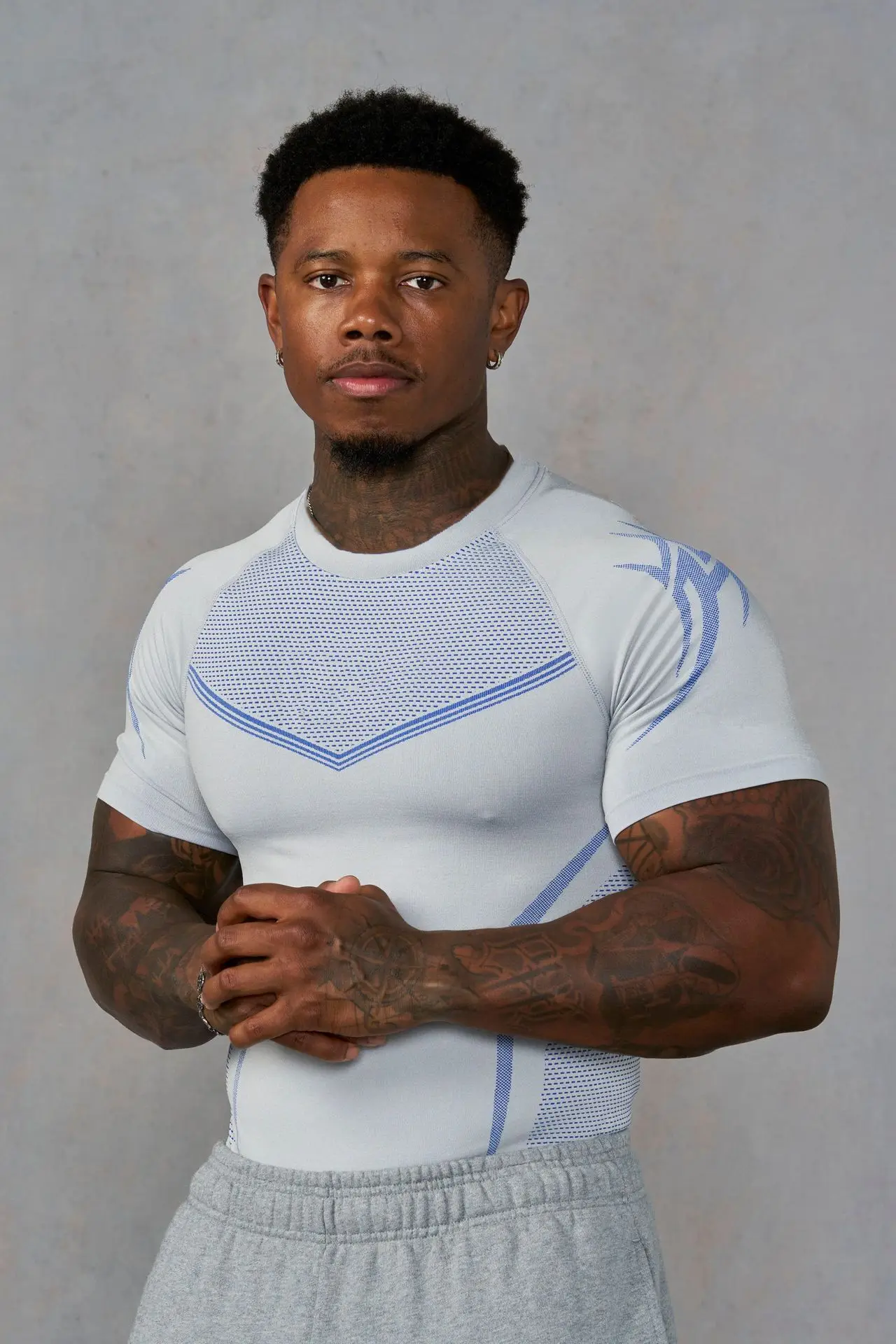Men's Compression Gym T-Shirt, Breathable Quick Dry Muscle Fit Workout Top, Athletic Fitness Tee for Training Running Sports