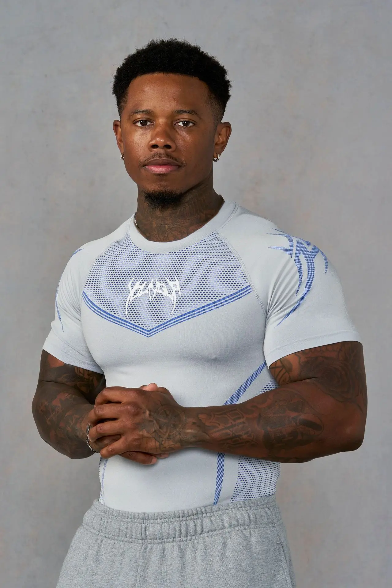 Men's Compression Gym T-Shirt, Breathable Quick Dry Muscle Fit Workout Top, Athletic Fitness Tee for Training Running Sports