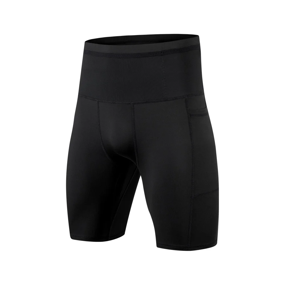 Men Compression Marathon Running Shorts with Waist Pack Quick Dry Trainning Exercise Fitness Sport Tight Shorts
