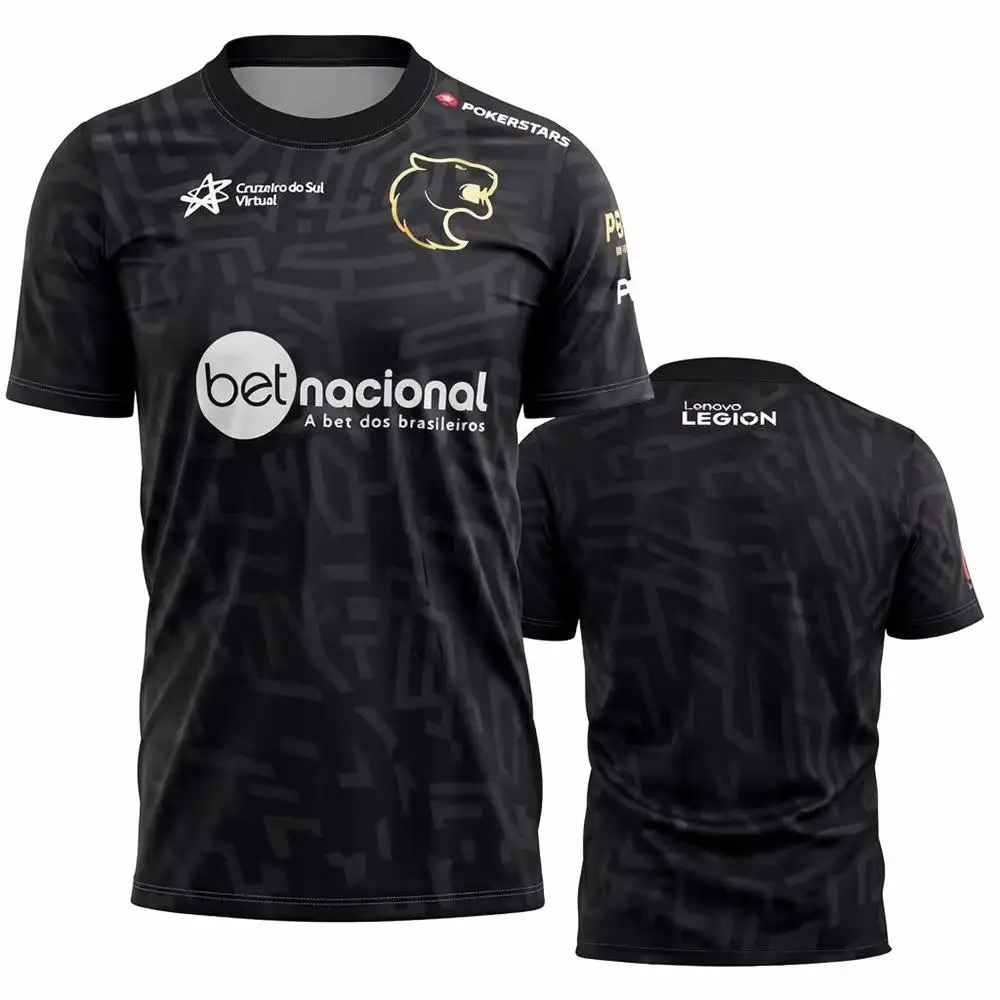 Men's FURIA ESports Team Jersey CS2 Gaming T-Shirt FalleN Molooy Daily Training Tee Summer Casual Short-Sleeve Top Fan Gift