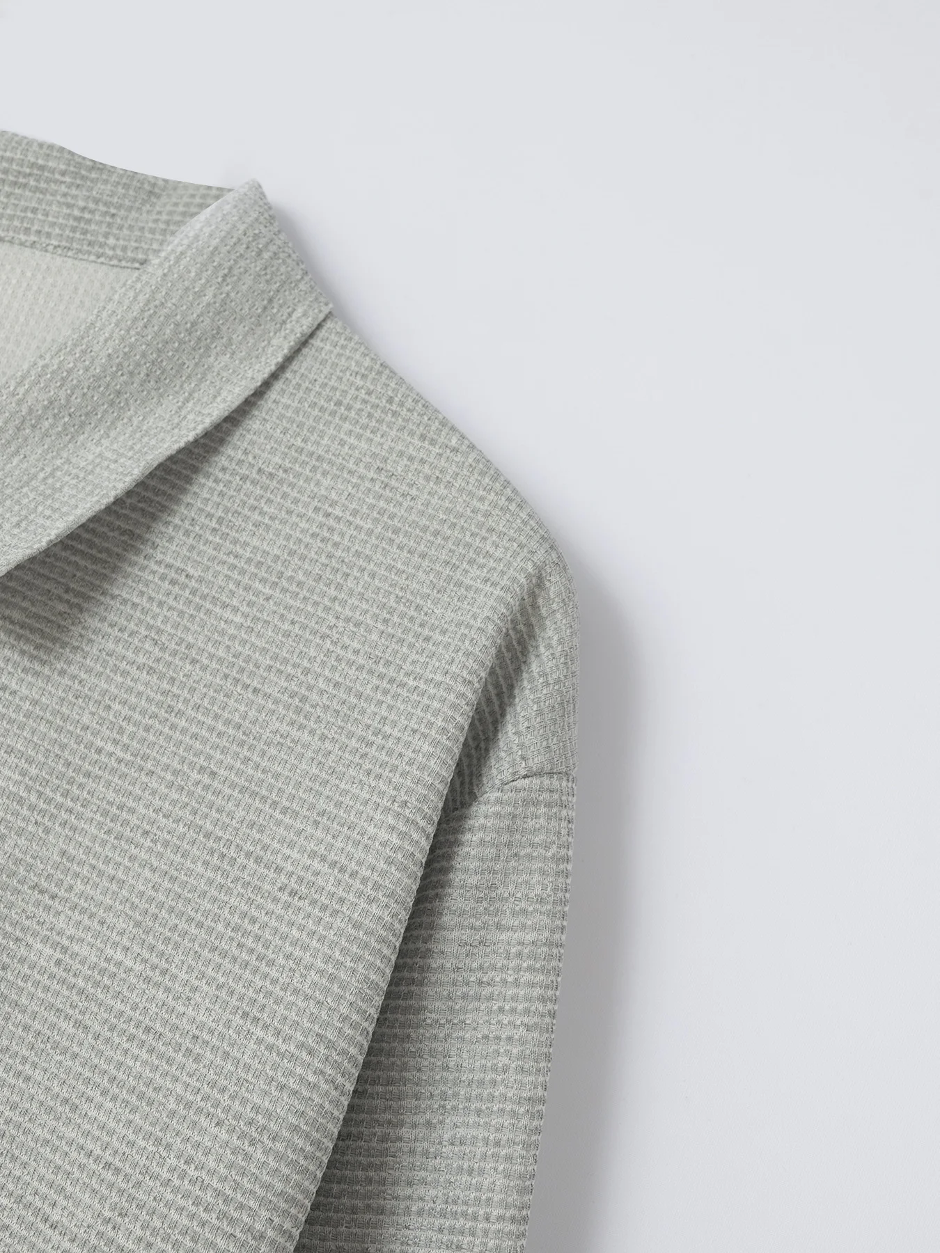 Men's Slim-fit Cardigan Solid-color Lapel Waffle Texture Zipper Pocket Casual Spring/Autumn 2025 Fashion