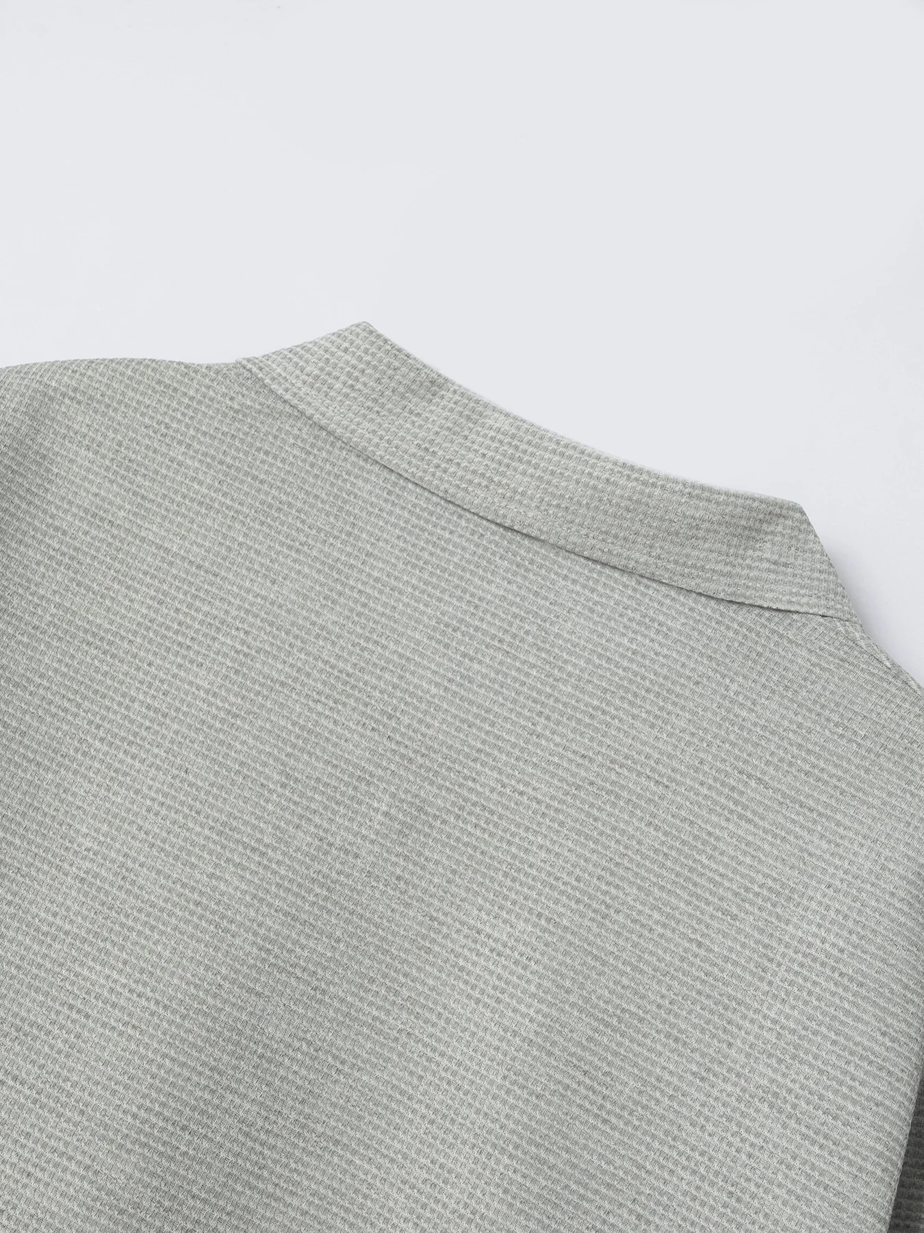 Men's Slim-fit Cardigan Solid-color Lapel Waffle Texture Zipper Pocket Casual Spring/Autumn 2025 Fashion