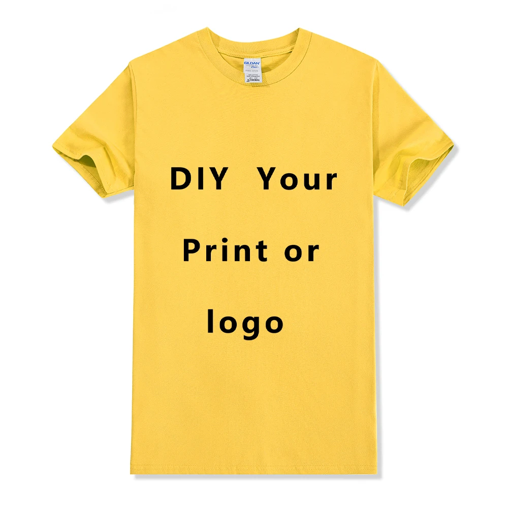 EU size 100% pure cotton custom T-shirt front and back team school uniform store logo text photo for men's personalized high-end