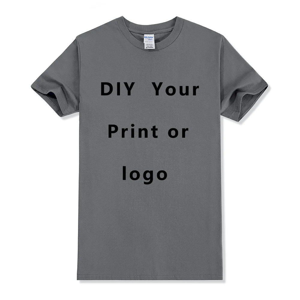 EU size 100% pure cotton custom T-shirt front and back team school uniform store logo text photo for men's personalized high-end