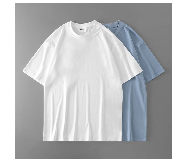 DUKEEN Premium 80S Liquid Ammonia Mercerized Cotton T-Shirt Men Summer Cooling Short Sleeve Tee Luxury Solid Color White Tshirt