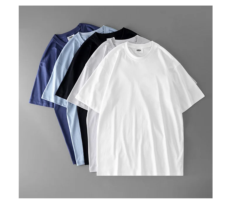 DUKEEN Premium 80S Liquid Ammonia Mercerized Cotton T-Shirt Men Summer Cooling Short Sleeve Tee Luxury Solid Color White Tshirt