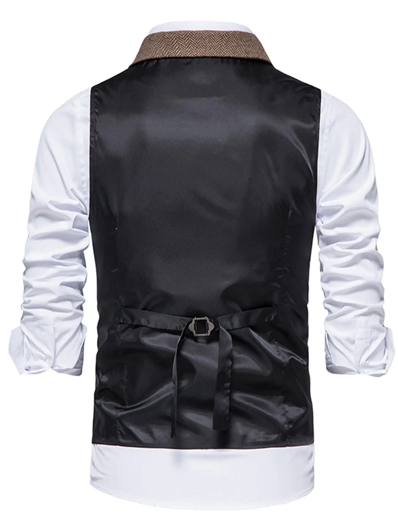 Elegant Men's Herringbone Waistcoat for Business Banquets and Weddings Stylish and Comfortable Men's Casual Vest