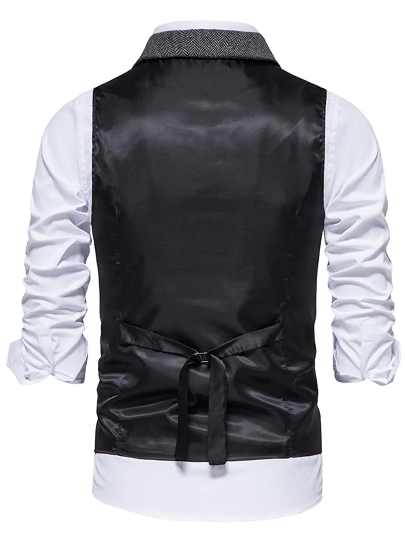 Elegant Men's Herringbone Waistcoat for Business Banquets and Weddings Stylish and Comfortable Men's Casual Vest