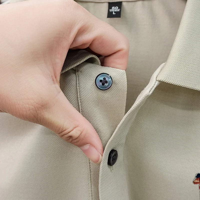 Classic Trend Man New Short-Sleeved Polo Shirt Lapel Button Multi-pattern Letter Animal Embroidery Ventilate Snug Men's Clothing