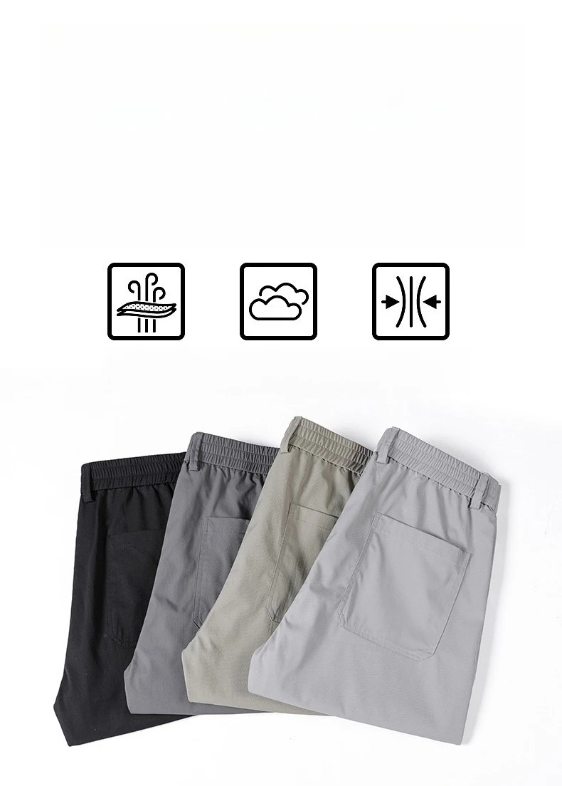 Brand Clothing Men's Spring Summer Thin Loose Straight Casual Pants Wrinkle Breathable Stretch Cargo Trousers Male Y2k 28-38