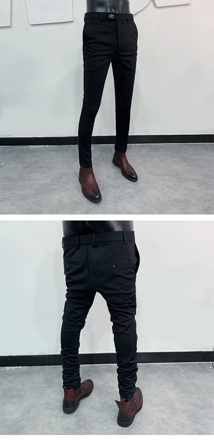 Men Suit Pants Formal Trousers Stretch Slim Pantalone Hombre Calça Masculina Solid Color Casual Dress Pants Fashion Men Clothing