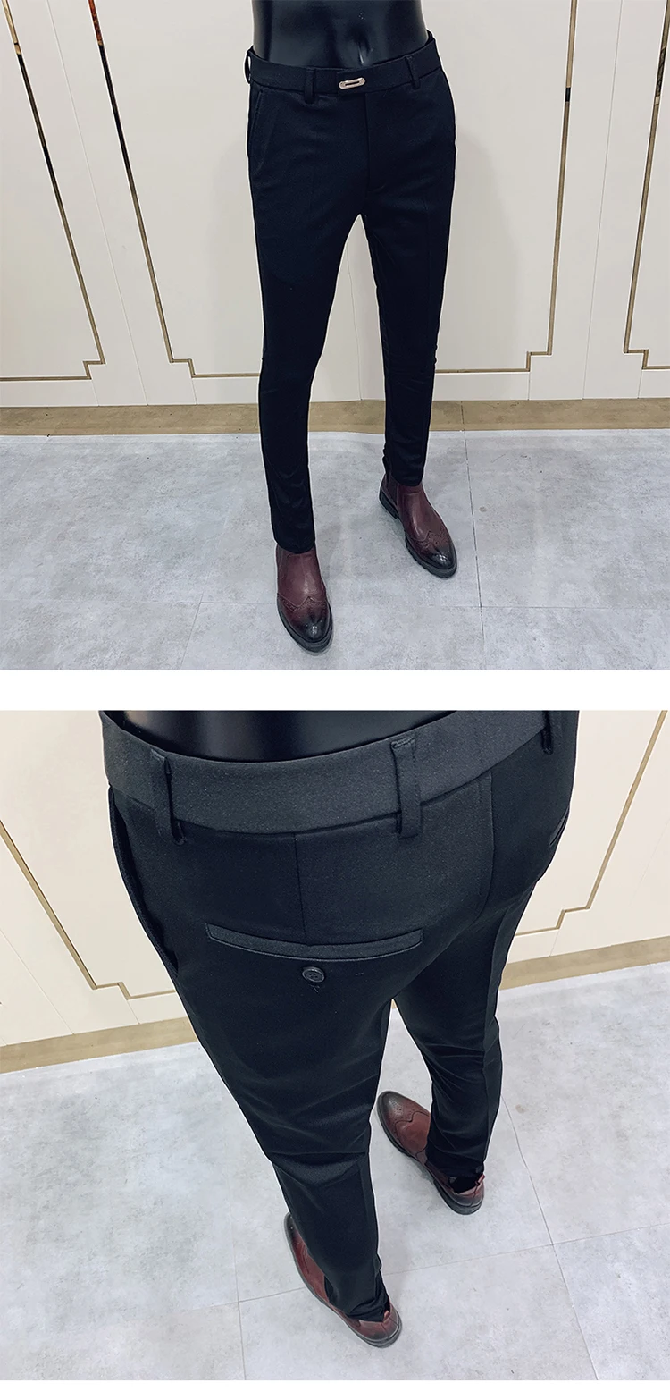 Men Suit Pants Formal Trousers Stretch Slim Pantalone Hombre Calça Masculina Solid Color Casual Dress Pants Fashion Men Clothing