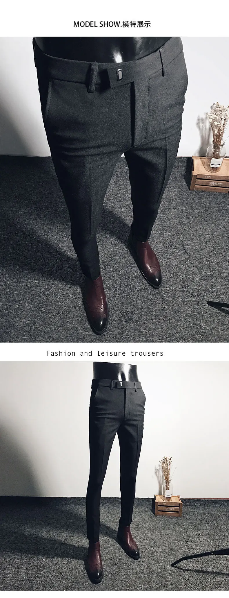 Men Suit Pants Formal Trousers Stretch Slim Pantalone Hombre Calça Masculina Solid Color Casual Dress Pants Fashion Men Clothing