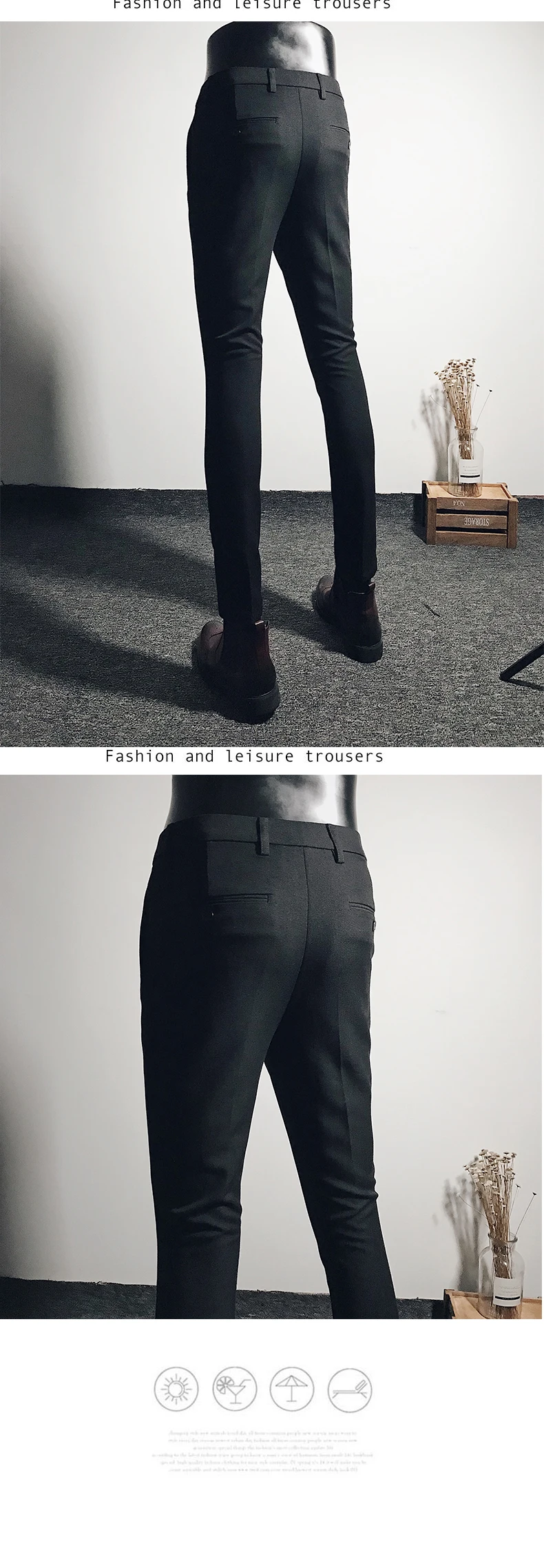 Men Suit Pants Formal Trousers Stretch Slim Pantalone Hombre Calça Masculina Solid Color Casual Dress Pants Fashion Men Clothing