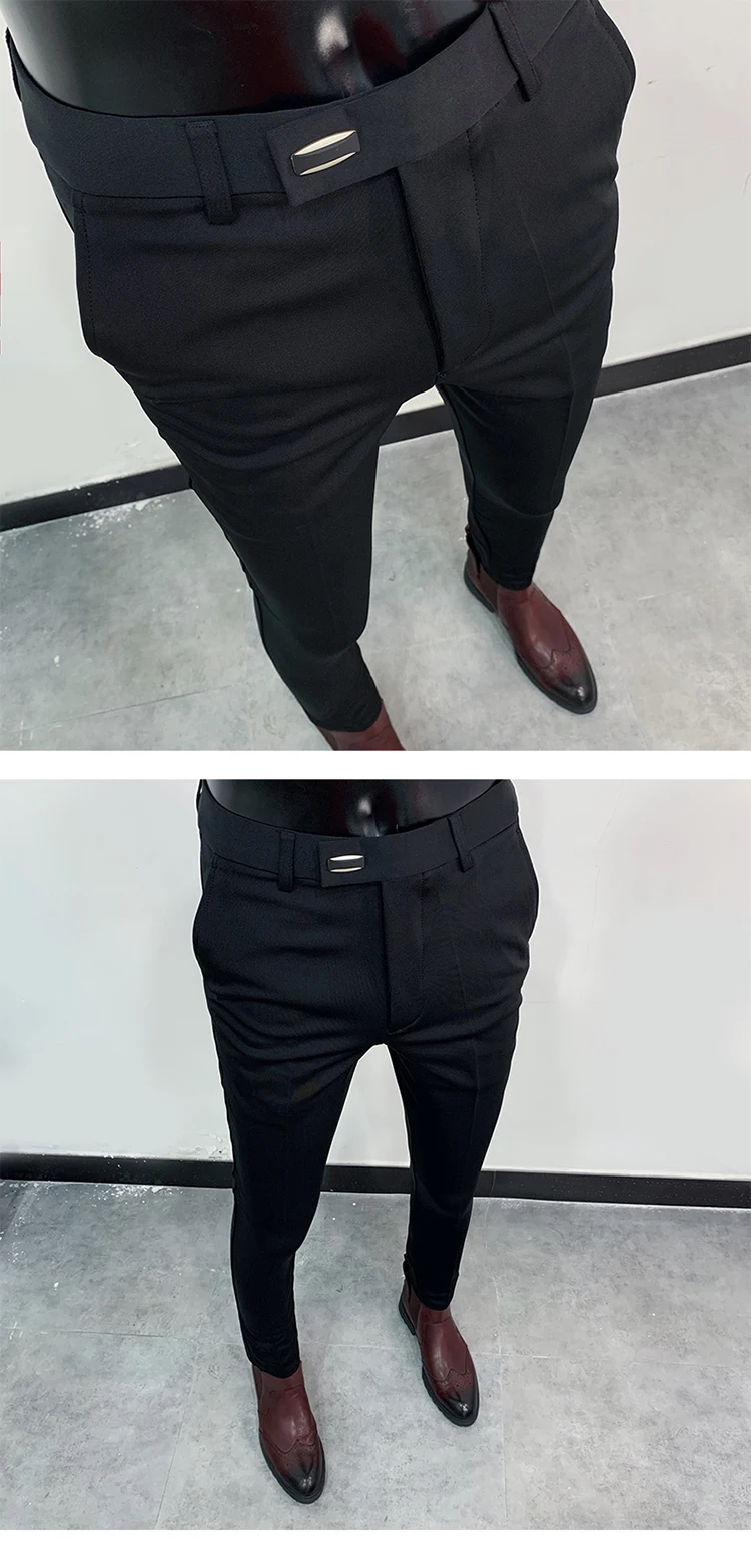 Men Suit Pants Formal Trousers Stretch Slim Pantalone Hombre Calça Masculina Solid Color Casual Dress Pants Fashion Men Clothing