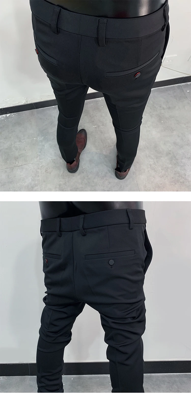 Men Suit Pants Formal Trousers Stretch Slim Pantalone Hombre Calça Masculina Solid Color Casual Dress Pants Fashion Men Clothing