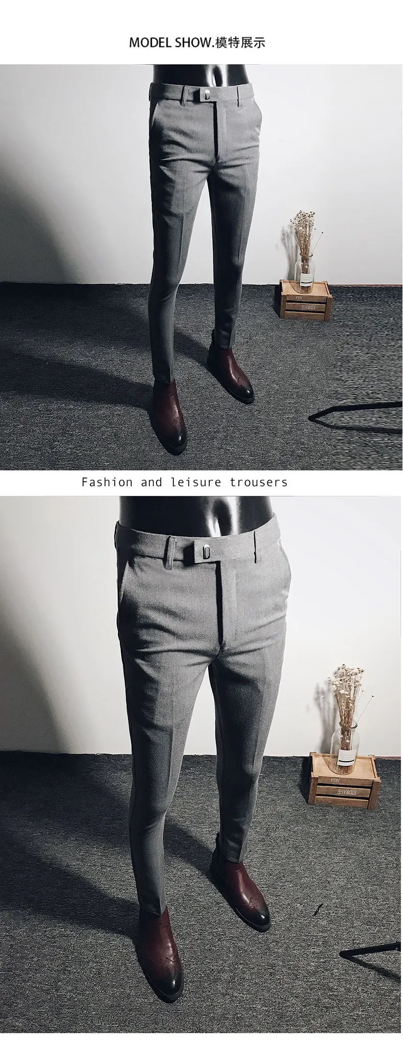 Men Suit Pants Formal Trousers Stretch Slim Pantalone Hombre Calça Masculina Solid Color Casual Dress Pants Fashion Men Clothing