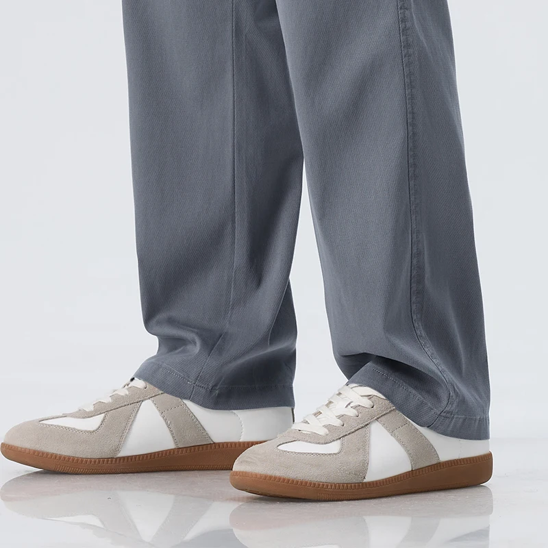 Lyocell Ultra-thin Ice Silk Trousers Men's Summer Loose Straight Cool Breathable Daily Sports Casual Trousers Fashion Korean