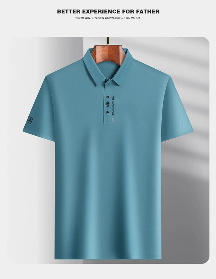 Brand high-end ice silk short sleeved men's POLO shirt 2024summer fashionable embroidery design top breathable and cool T-shirt