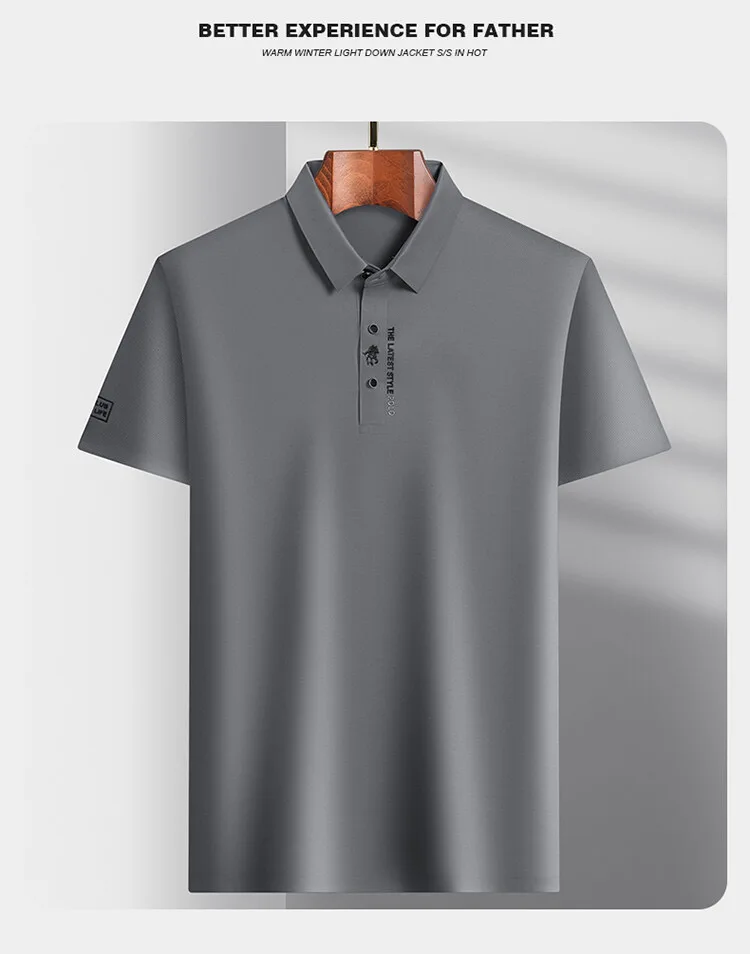 Brand high-end ice silk short sleeved men's POLO shirt 2024summer fashionable embroidery design top breathable and cool T-shirt