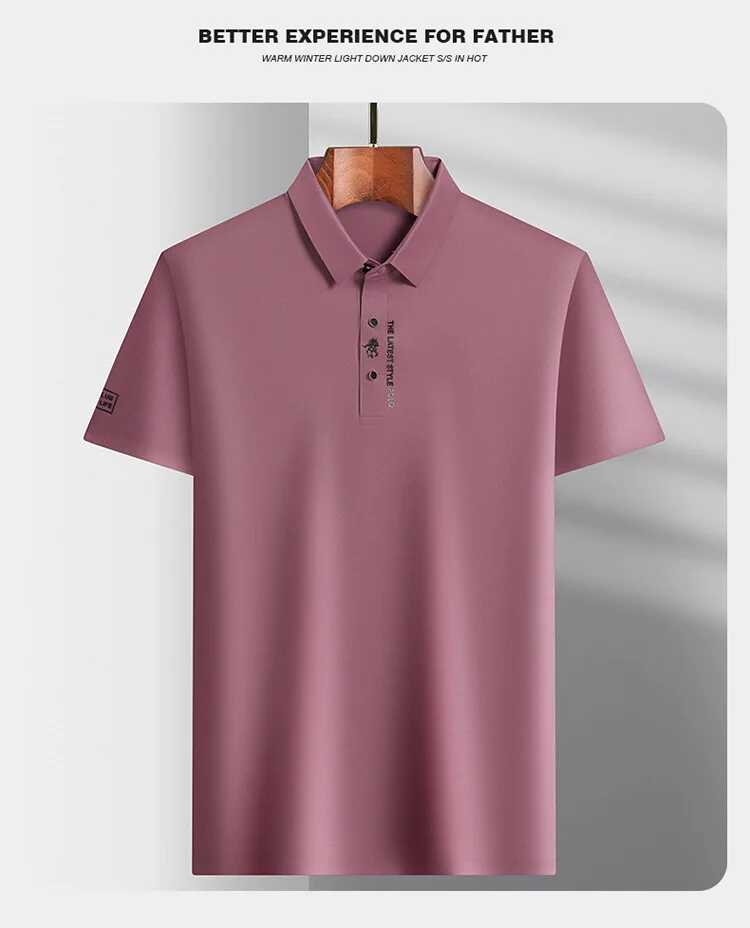 Brand high-end ice silk short sleeved men's POLO shirt 2024summer fashionable embroidery design top breathable and cool T-shirt