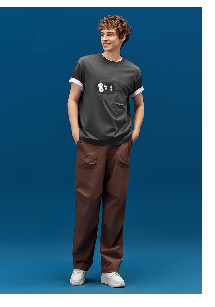 Semir Short Sleeve T-Shirt Men Moisture Wicking and Quick Dry Little Monster Couple Top 2025 New Summer Style Cool Feeling Tee