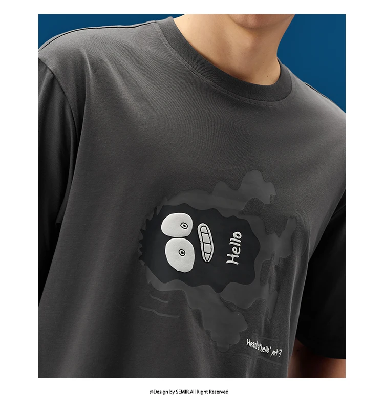 Semir Short Sleeve T-Shirt Men Moisture Wicking and Quick Dry Little Monster Couple Top 2025 New Summer Style Cool Feeling Tee