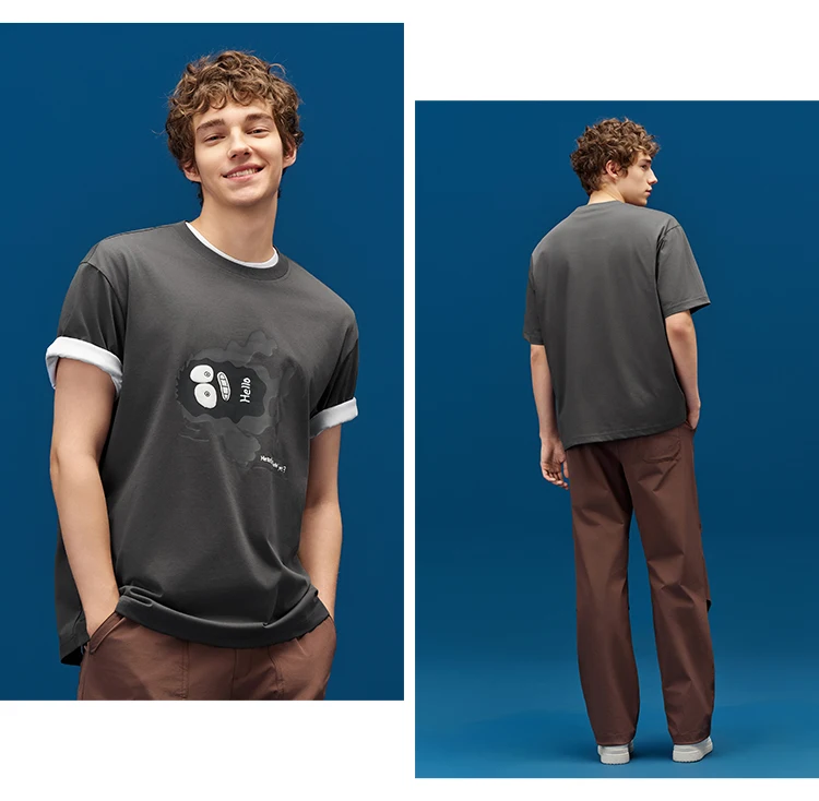 Semir Short Sleeve T-Shirt Men Moisture Wicking and Quick Dry Little Monster Couple Top 2025 New Summer Style Cool Feeling Tee