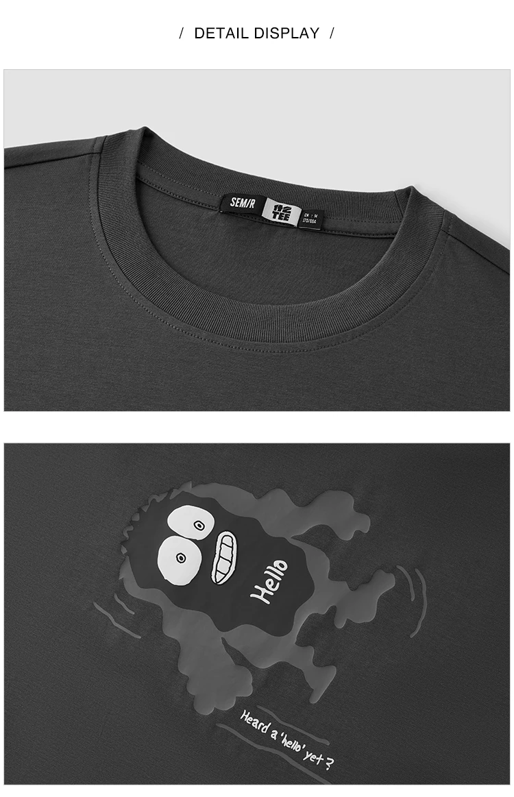 Semir Short Sleeve T-Shirt Men Moisture Wicking and Quick Dry Little Monster Couple Top 2025 New Summer Style Cool Feeling Tee