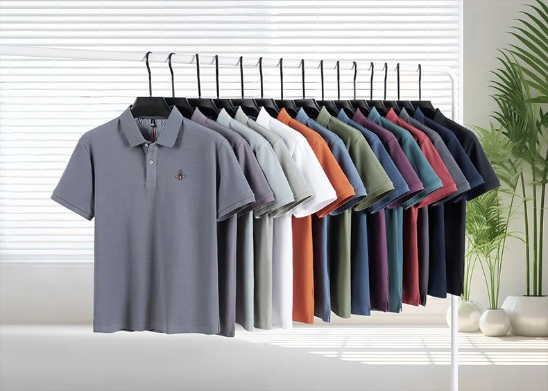 100% pure cotton 2025 summer men's Polo T-shirt high-end designer brand fashion cozy short sleeve 3D embroidery design hot sale