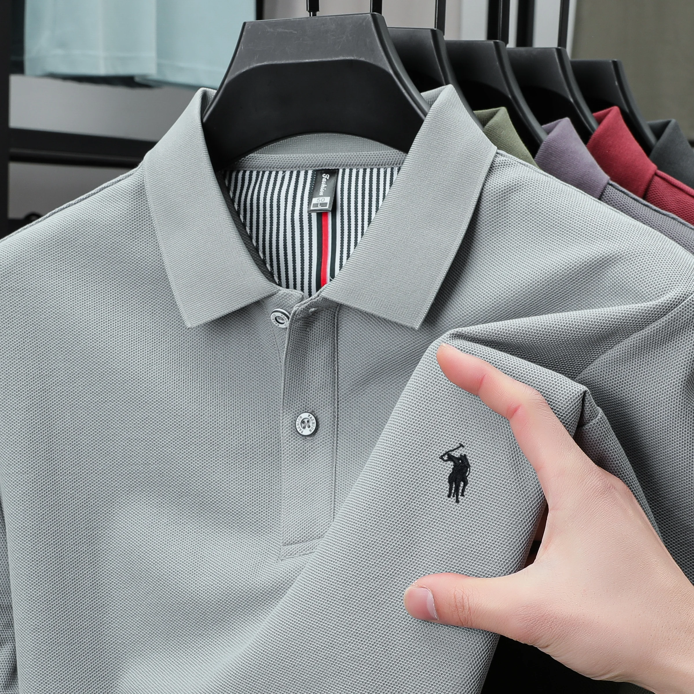 100% pure cotton 2025 summer men's Polo T-shirt high-end designer brand fashion cozy short sleeve 3D embroidery design hot sale