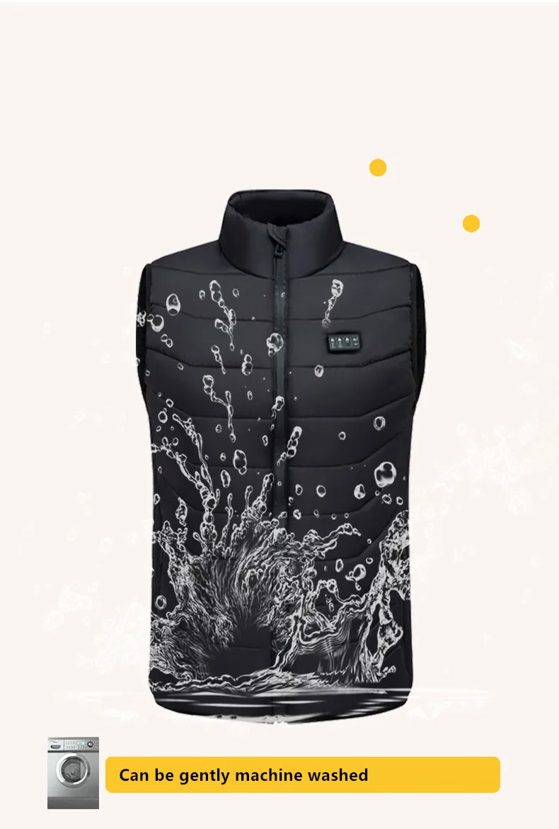 New Loose Casual Stand Up Collar Winter 28 Zone Intelligent Heating Vest Men'S Women'S Warm Electric Clip Coat (No Power Bank)