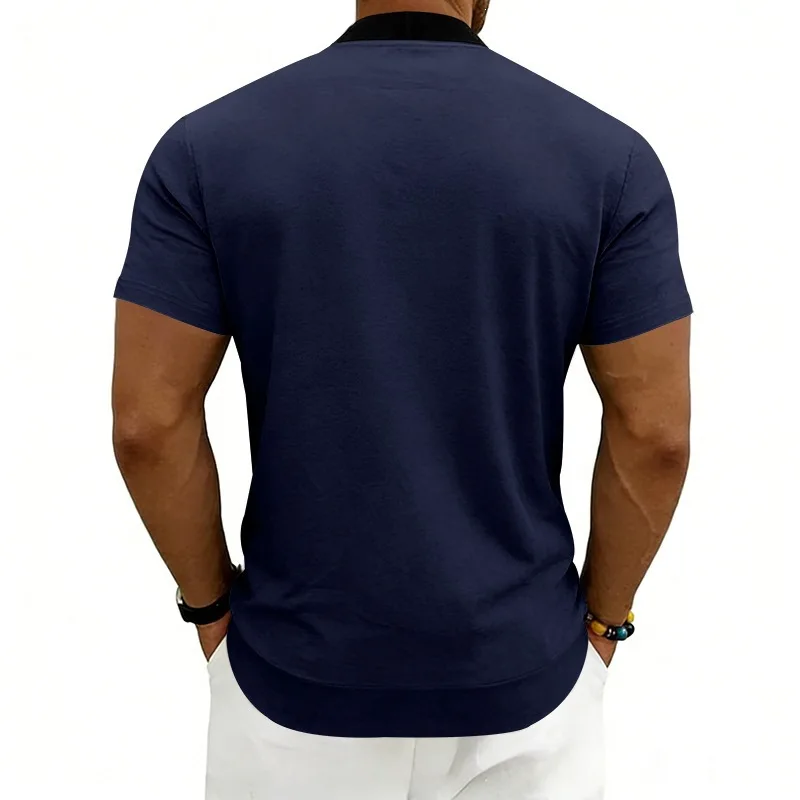 2026 American Summer Men's Stand Collar Thin Sports Short Sleeve Flight Zipper Baseball Jersey Jacket