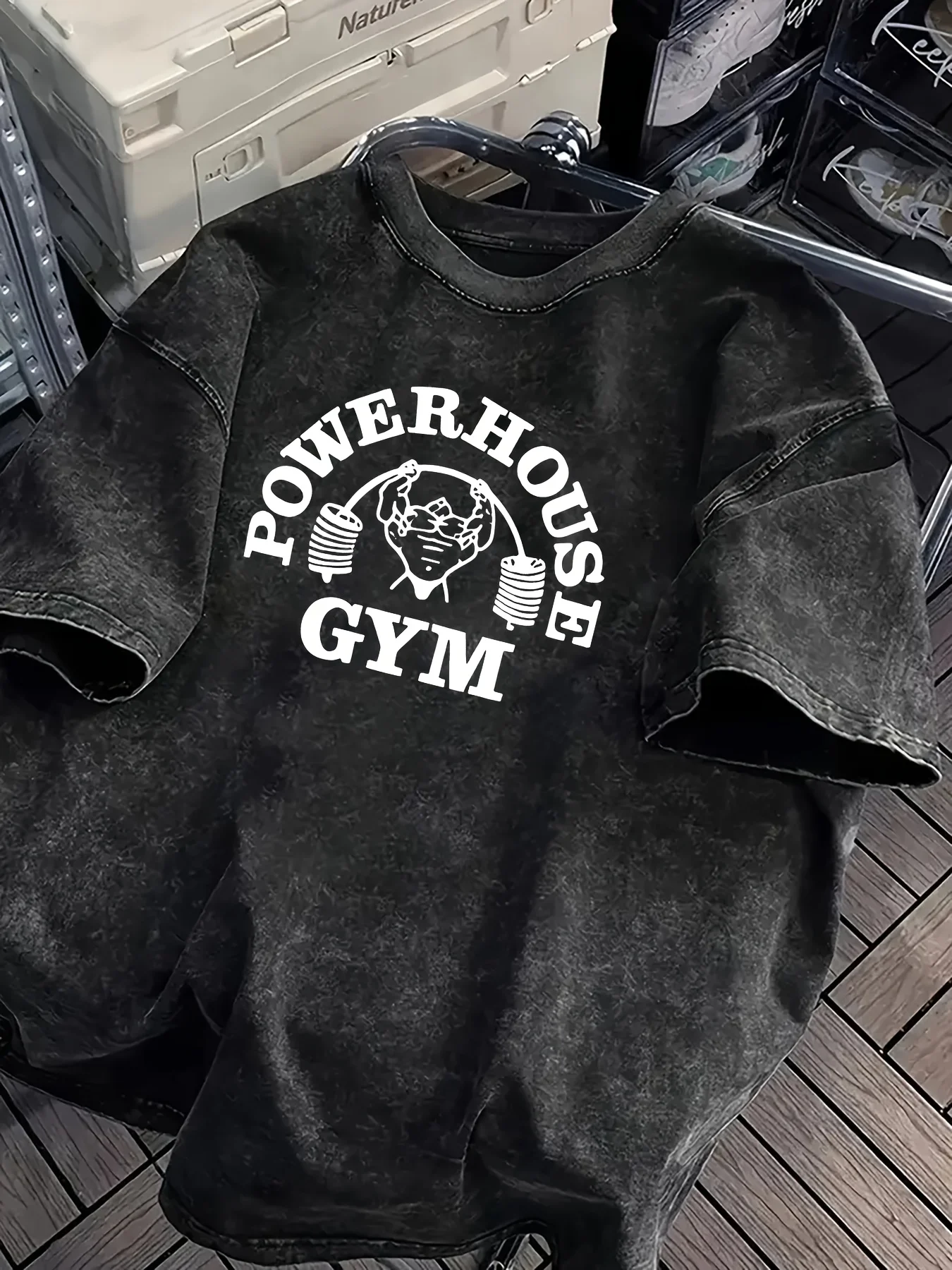Retro Washed Gorilla World Gym Print 100% Cotton Men Women T-shirt Summer Autumn Daily Outdoor Sports Casual Street Short-sleeve