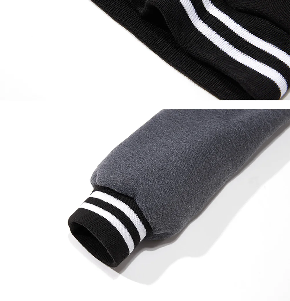 Black White Gray Collision Color Jacket Loose Oversized S-5XL Clothes Men Baseball Clothes Street Coat Warm Fleece Soft Jackets