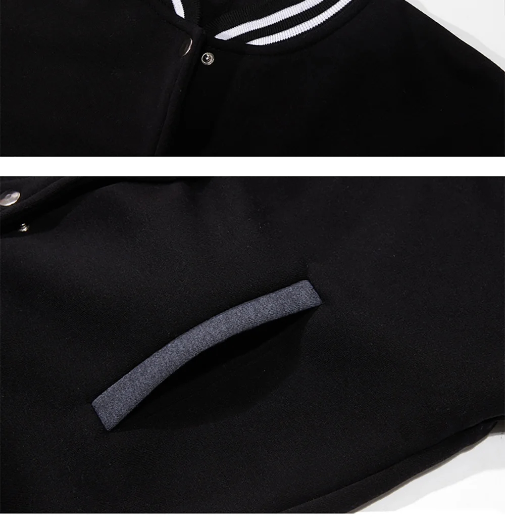 Black White Gray Collision Color Jacket Loose Oversized S-5XL Clothes Men Baseball Clothes Street Coat Warm Fleece Soft Jackets