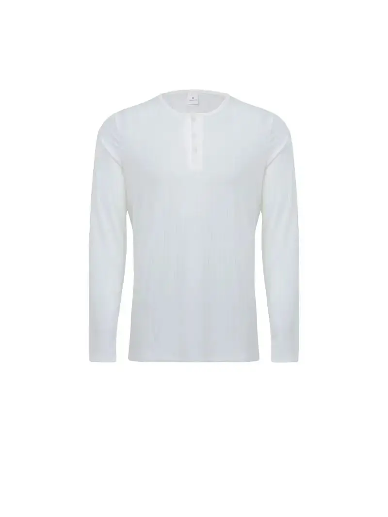 Autumn Men's Collarless Breasted Henry Shirt Top Fitness High Stretch Base Shirt Solid Color Plus Size Casual Long Sleeve