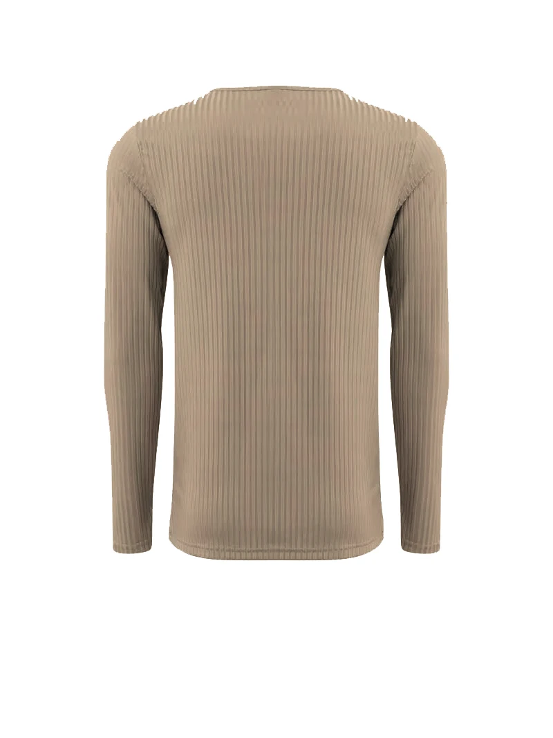 Autumn Men's Collarless Breasted Henry Shirt Top Fitness High Stretch Base Shirt Solid Color Plus Size Casual Long Sleeve