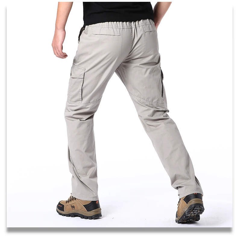 Plus Size Men's Cargo Pants Casual Loose Multi Pocket High Quality Cotton Pants Long Trousers Mens Jogger Pants 5XL 6XL