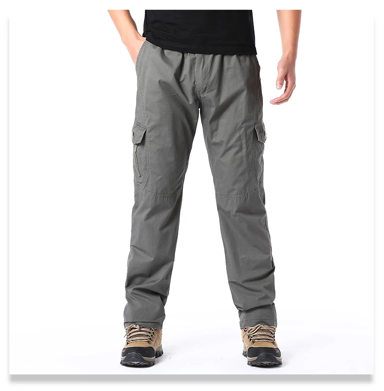 Plus Size Men's Cargo Pants Casual Loose Multi Pocket High Quality Cotton Pants Long Trousers Mens Jogger Pants 5XL 6XL